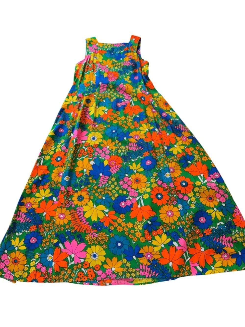 Vintage Hawaiian Flower Power Maxi Dress - Picture 5 of 17